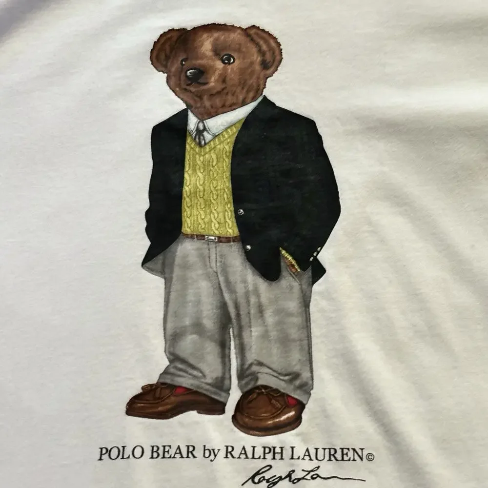 Vintage Polo Ralph Lauren Polo Bear Black Watch Blazer White T-Shirt Men's XL